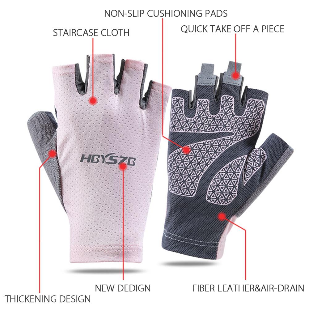 Gloves Sports Half Finger Gloves Yoga Gloves Non-Slip Cycling Sunscreen  Gloves